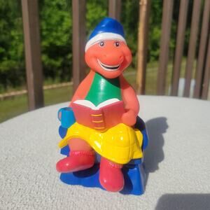 1998 The Lyons Group Barney Purple Dinosaur Bedtime Story 7" Tall Coin Bank